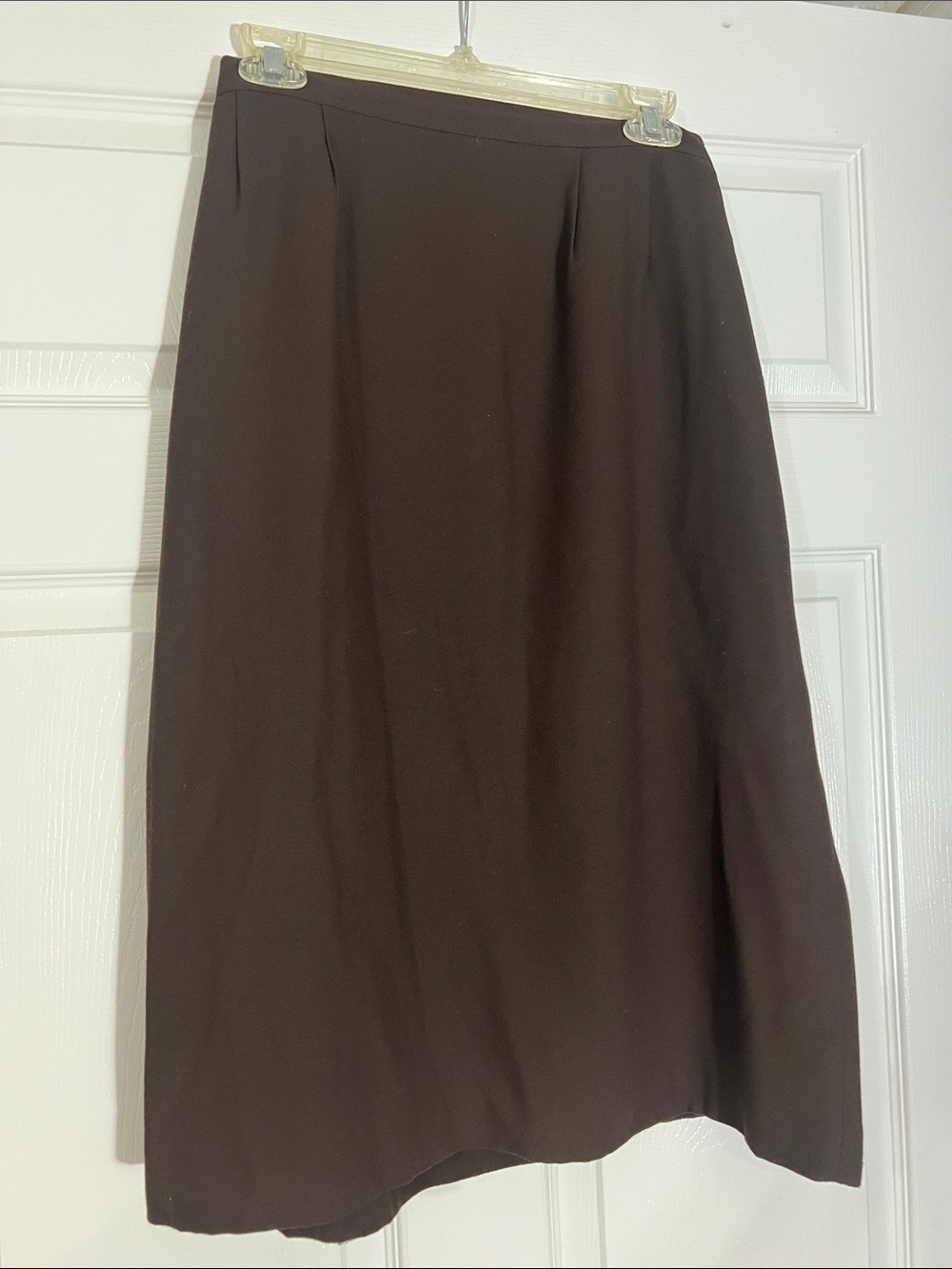 Classic Women's Midi A-Line Skirt in Dark Brown